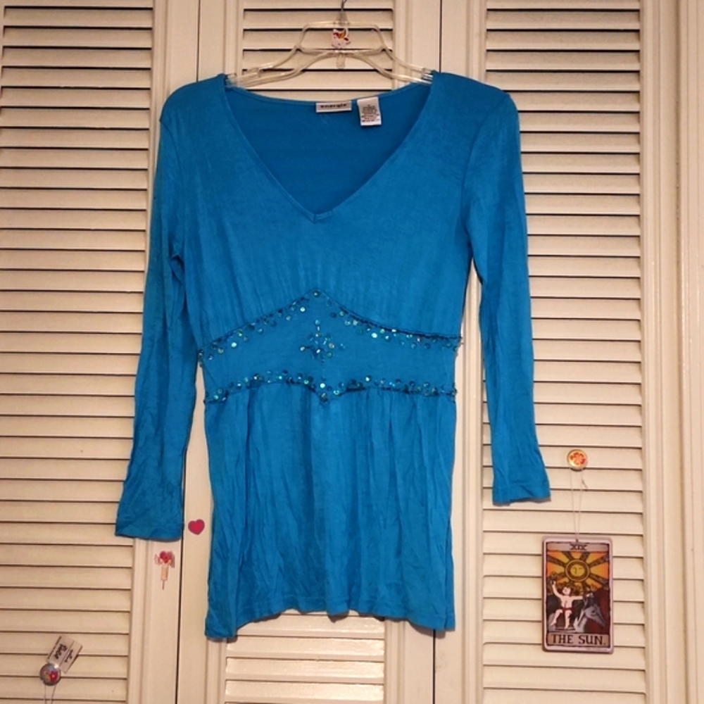 Energie Blue Long Sleeve Blouse